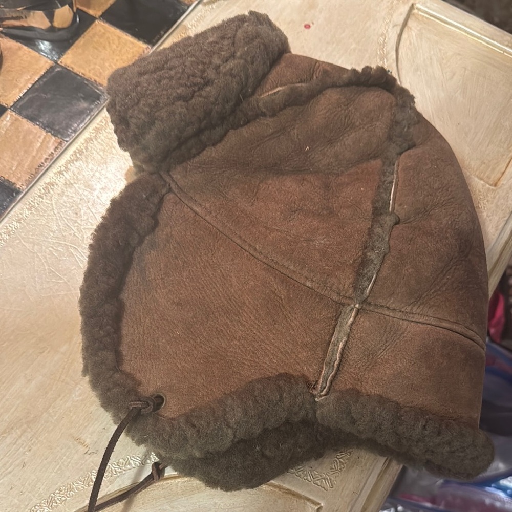 Brown Trapper Hat with Furry Trim and Ear Flaps